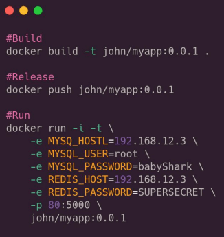 Build > Release > Run - of 12 Factors App